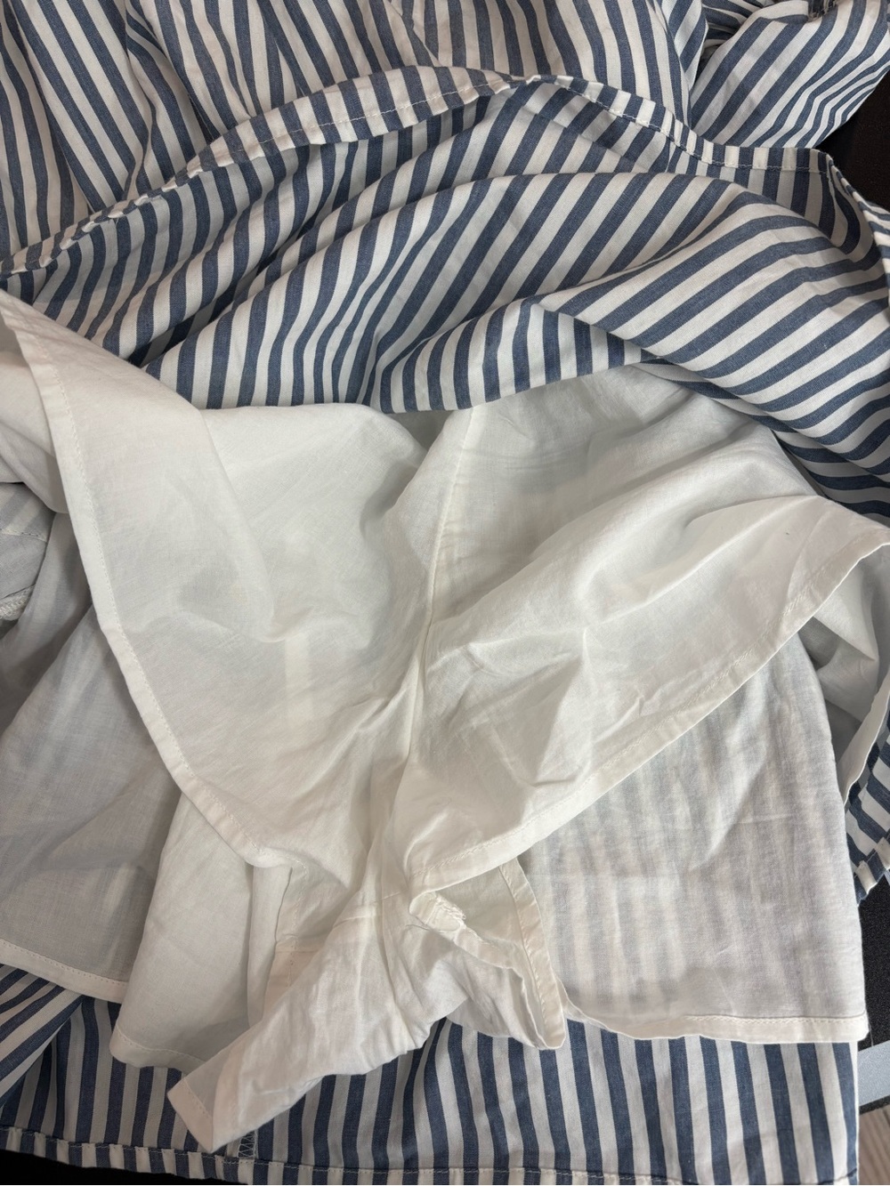 Abercrombie Emerson Off Shoulder Puff Sleeve Blue/White Stripe Dress Skort Large - Picture 12 of 16